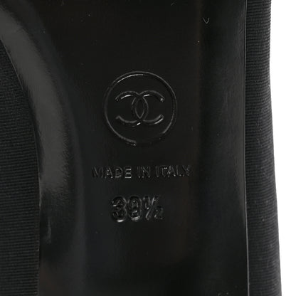 Chanel Grosgrain Patent Cap Toe CC Pumps 39.5 Black 8 of 9