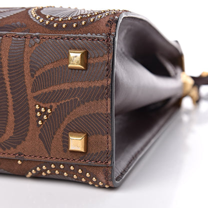 Valentino Garavani Calfskin Embossed Studded Medium My Rockstud Frame Bag Cacao 10 of 12