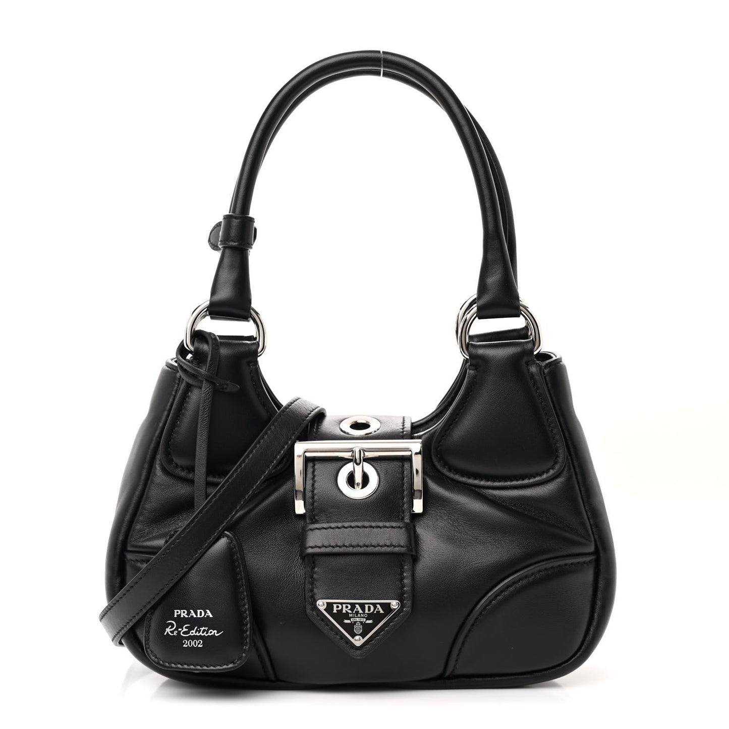 Nappa Soft Padded Re-Edition 2002 Moon Bag Black