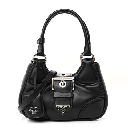 Prada Nappa Soft Padded Re-Edition 2002 Moon Bag Black 1 of 10