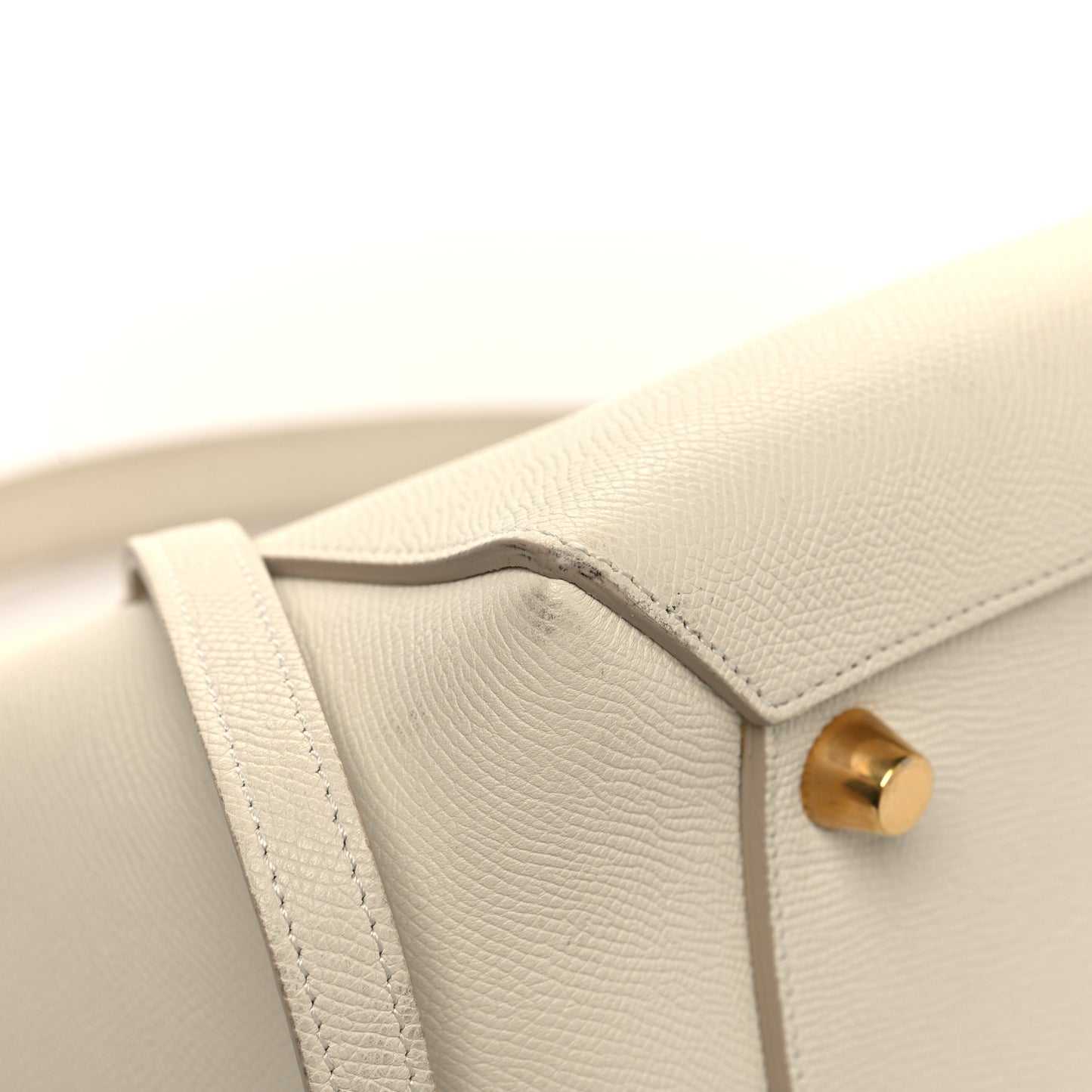 Grained Calfskin Mini Belt Bag White