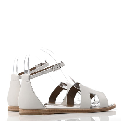 Hermes Calfskin Santorini Sandals 36.5 White 3 of 6