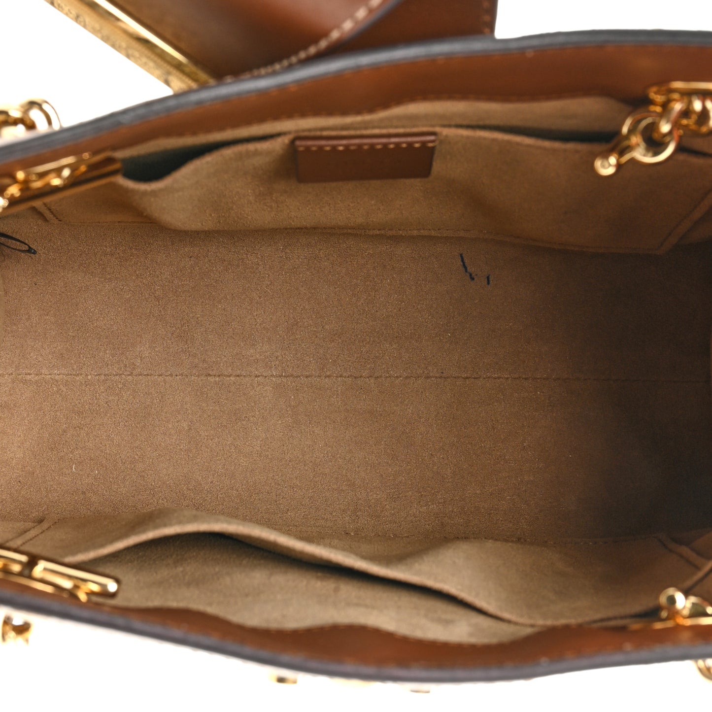 GG Supreme Monogram Calfskin Small Padlock Tote Beige Ebony Tuscany