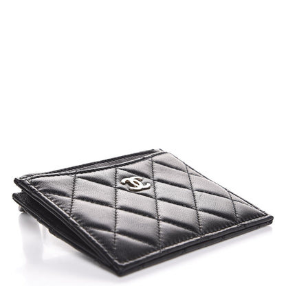 Chanel Lambskin Quilted Zip Card Holder Black 12 of 16