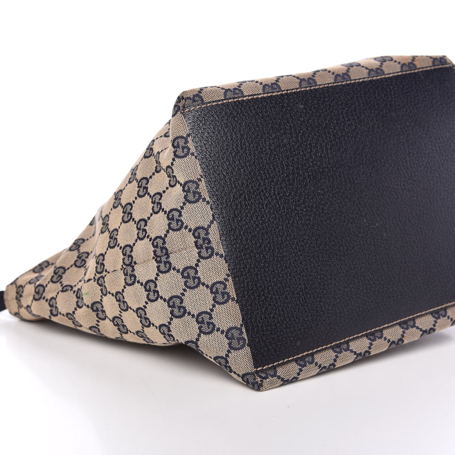 GG Monogram Medium Web Handle Bucket Tote Navy Blue