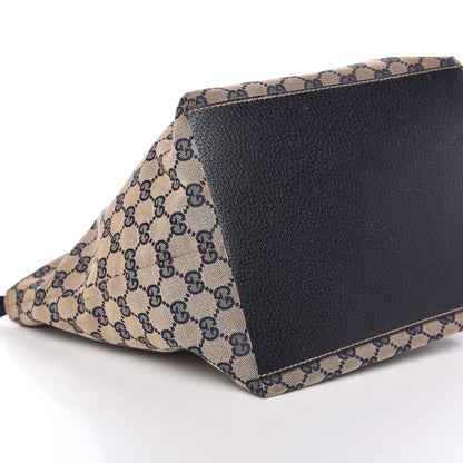 Gucci GG Monogram Medium Web Handle Bucket Tote Navy Blue 8 of 9
