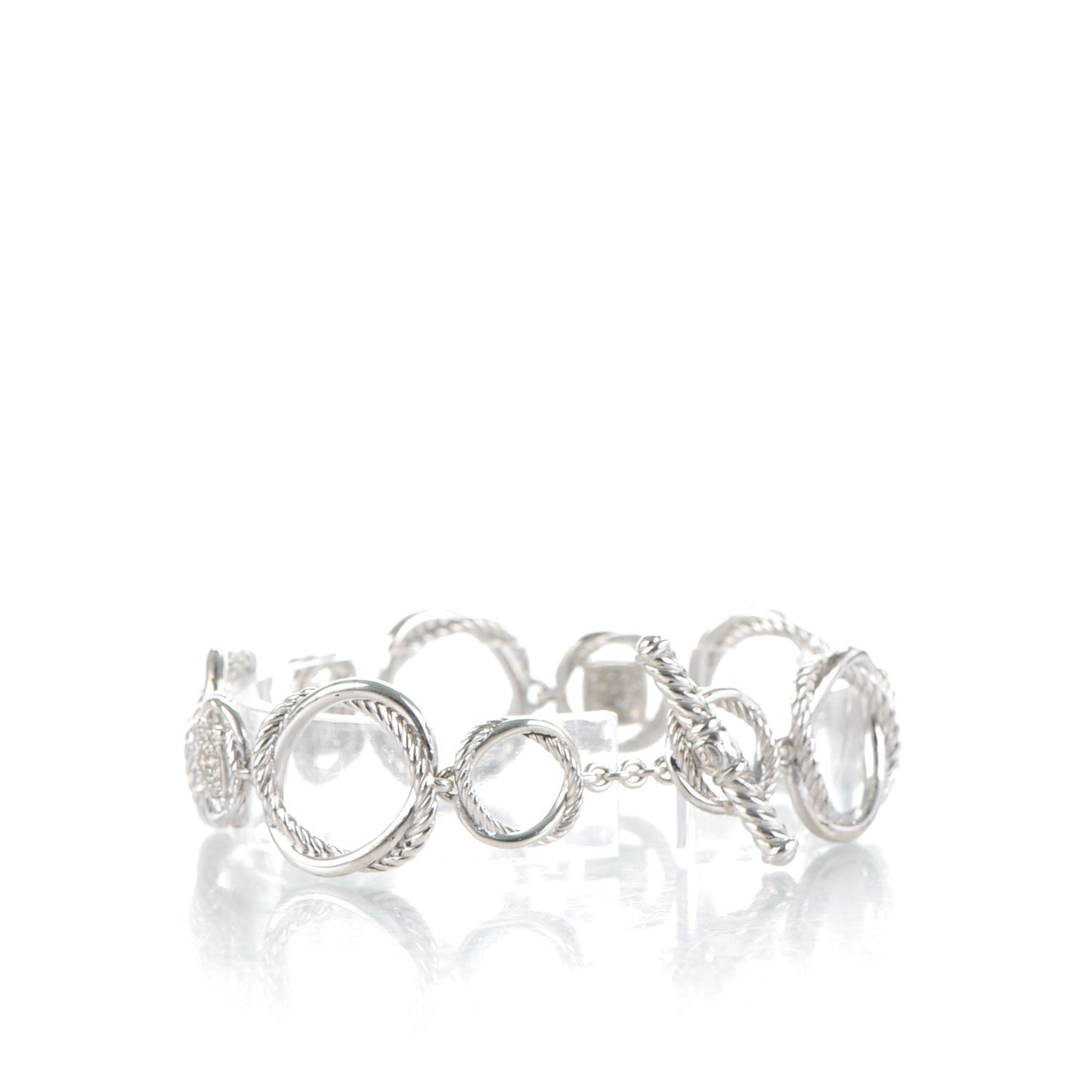 Sterling Silver Diamond Infinity Link Bracelet