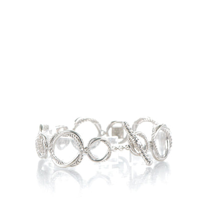 David Yurman Sterling Silver Diamond Infinity Link Bracelet 3 of 4