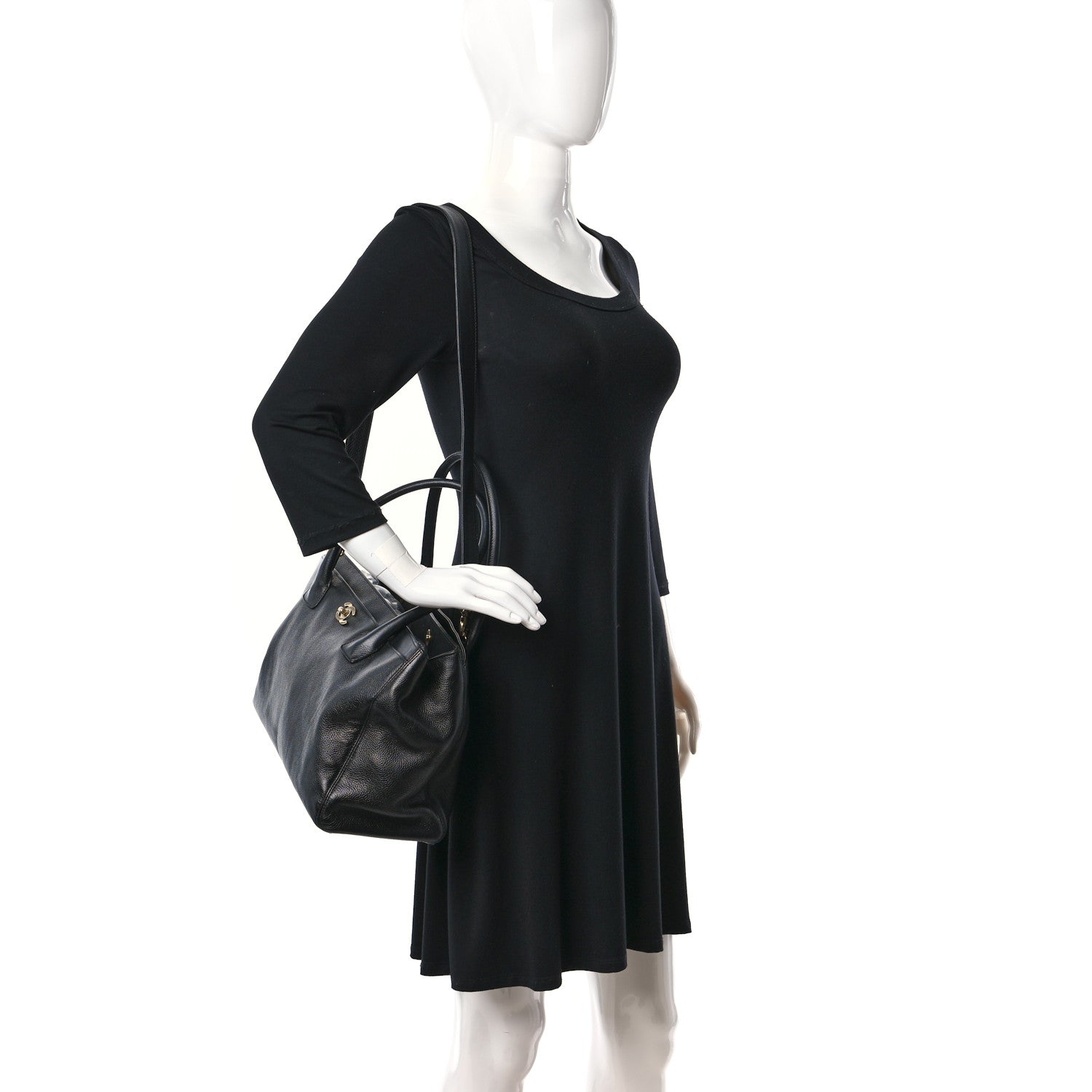 Chanel Deerskin Cerf Executive Shopper Tote Black 2 of 12