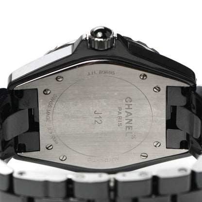 Chanel Stainless Steel Ceramic Diamond Pave Bezel 41mm J12 Automatic Watch Black 4 of 5