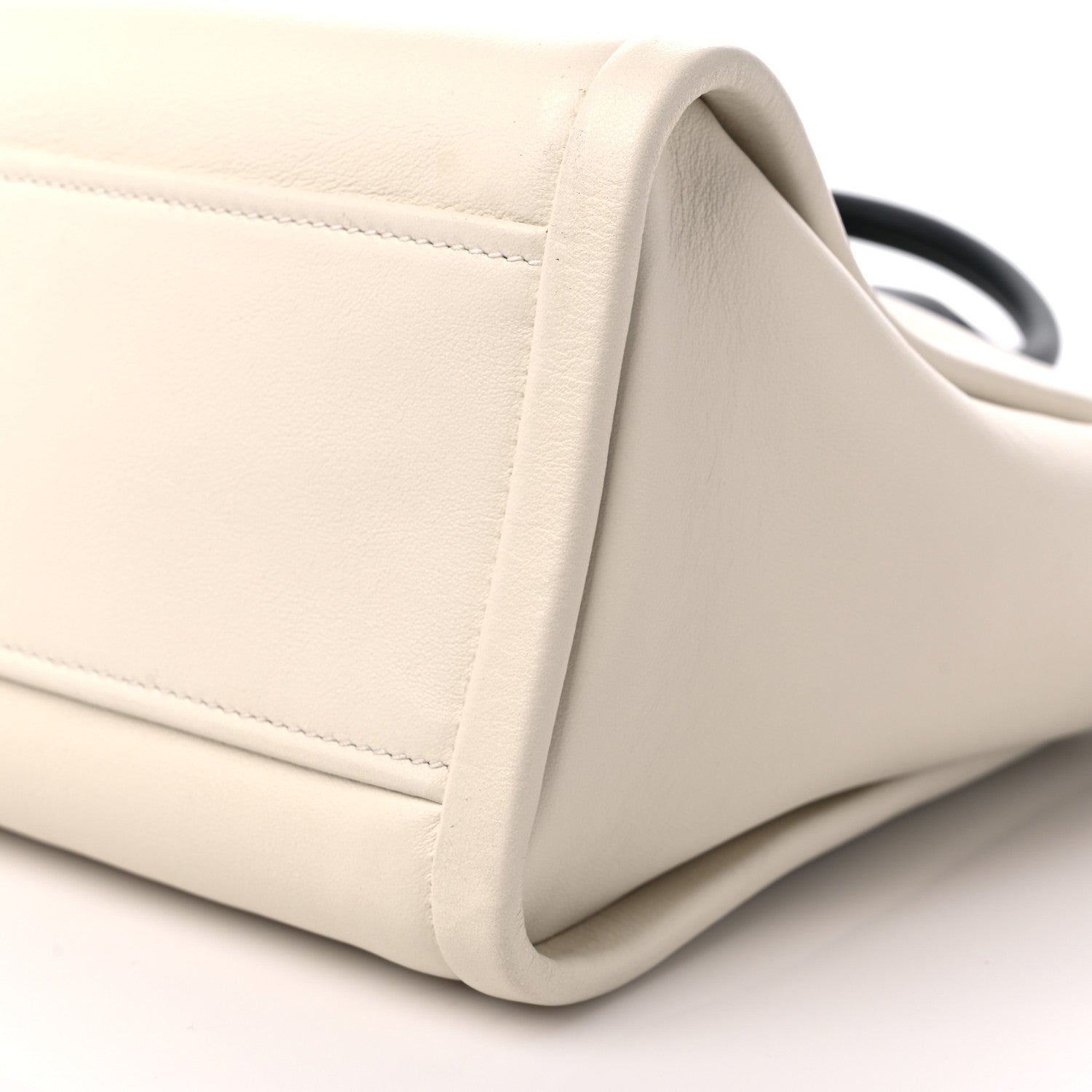 Prada Calfskin Studded Concept Top Handle Bag White 8 of 8