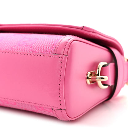 Gucci GG Monogram Textured Dollar Calfskin Small Luce Shoulder Bag Pink 10 of 10