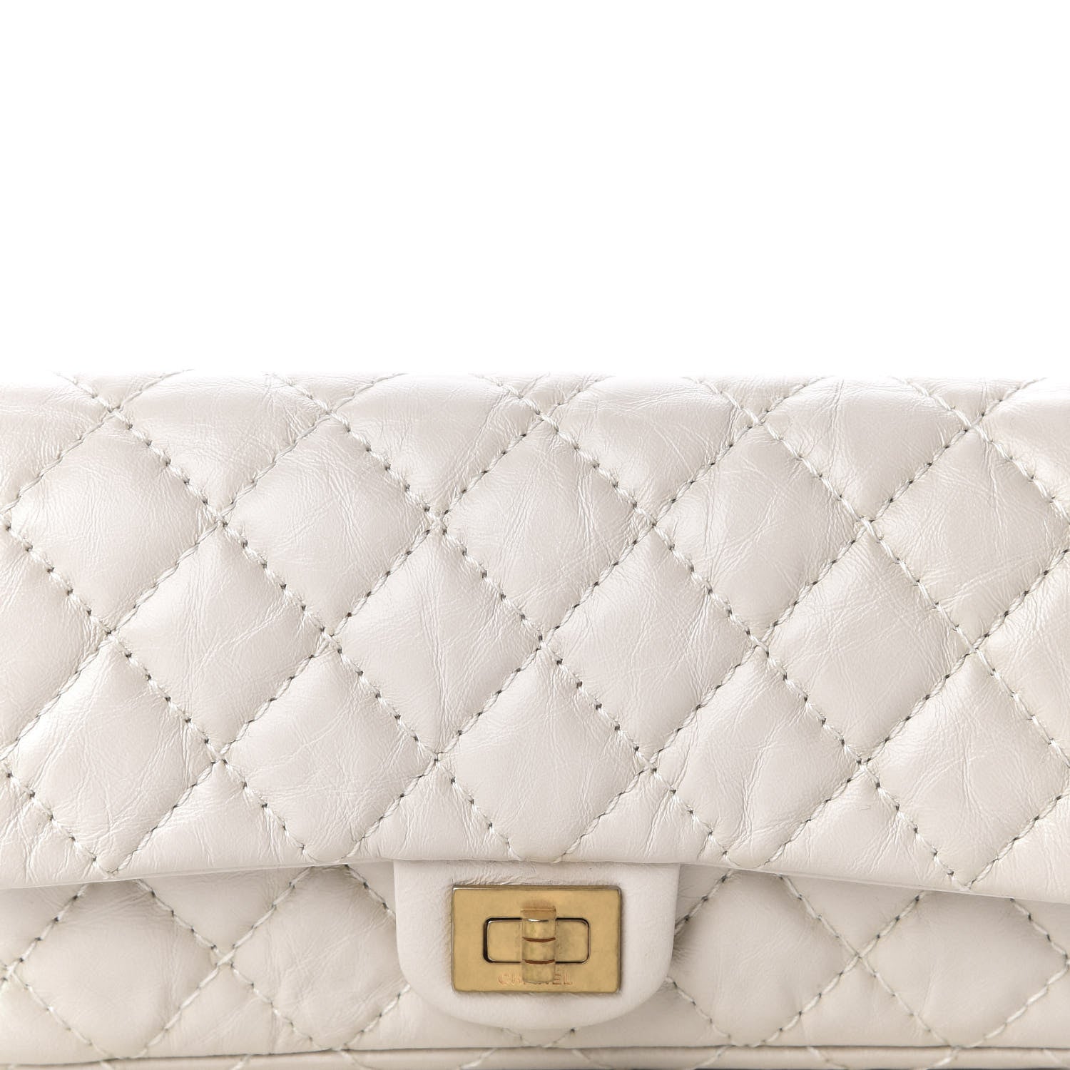 Chanel Aged Calfskin Quilted 2.55 Reissue Flap Belt Bag White 10 of 10
