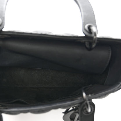 Christian Dior Ultra Matte Calfskin Cannage Medium Lady Dior Black 5 of 8