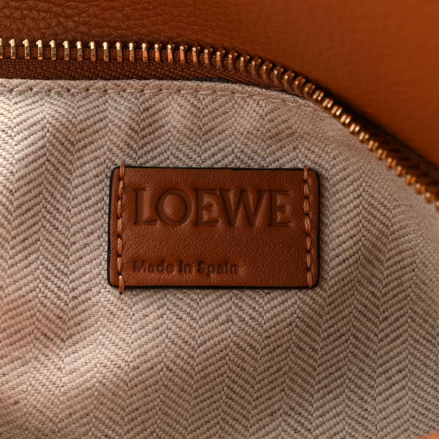 Grained Calfskin Small Puzzle Bag Tan