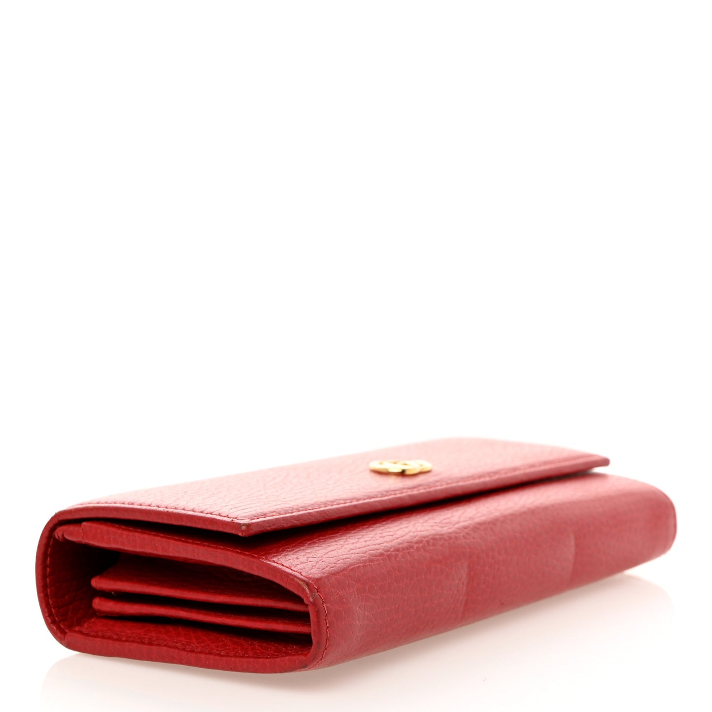 Dollar Calfskin GG Marmont Continental Wallet Hibiscus Red