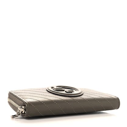 Gucci Sakai Be Green Calfskin Diagonal Stitched Blondie Zip Wallet Cuir 4 of 7