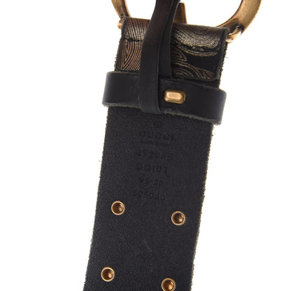 Gucci Calfskin Studded Printed GG Belt 95 38 Black 5 of 6
