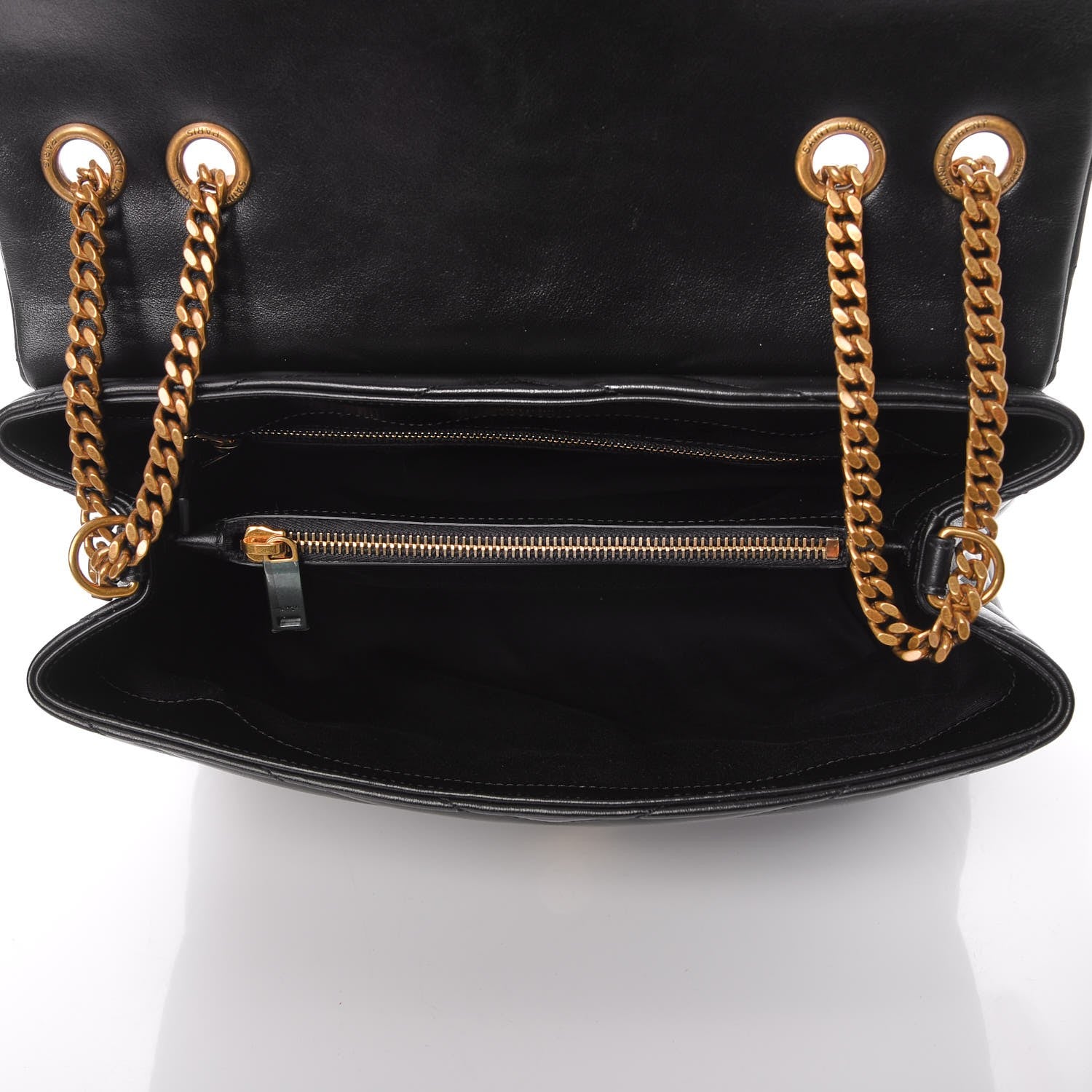 Saint Laurent Calfskin Y Quilted Monogram Medium Loulou Chain Satchel Black 6 of 8