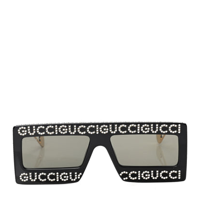 Gucci Acetate Crystal Mask-Frame Sunglasses GG0431S Black 2 of 5