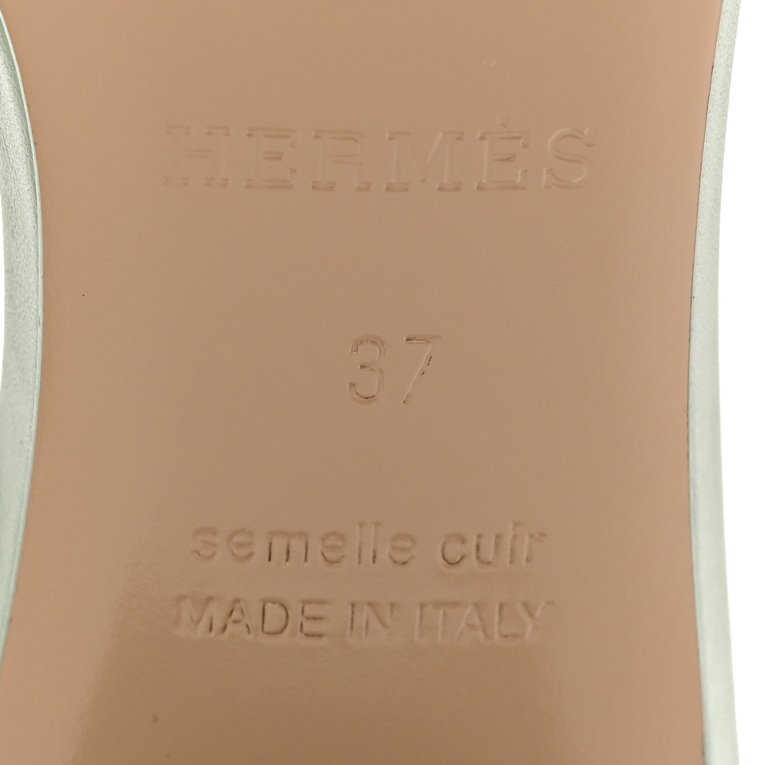 Hermes Calfskin Oasis Sandals 37 Vert D'eau 8 of 10