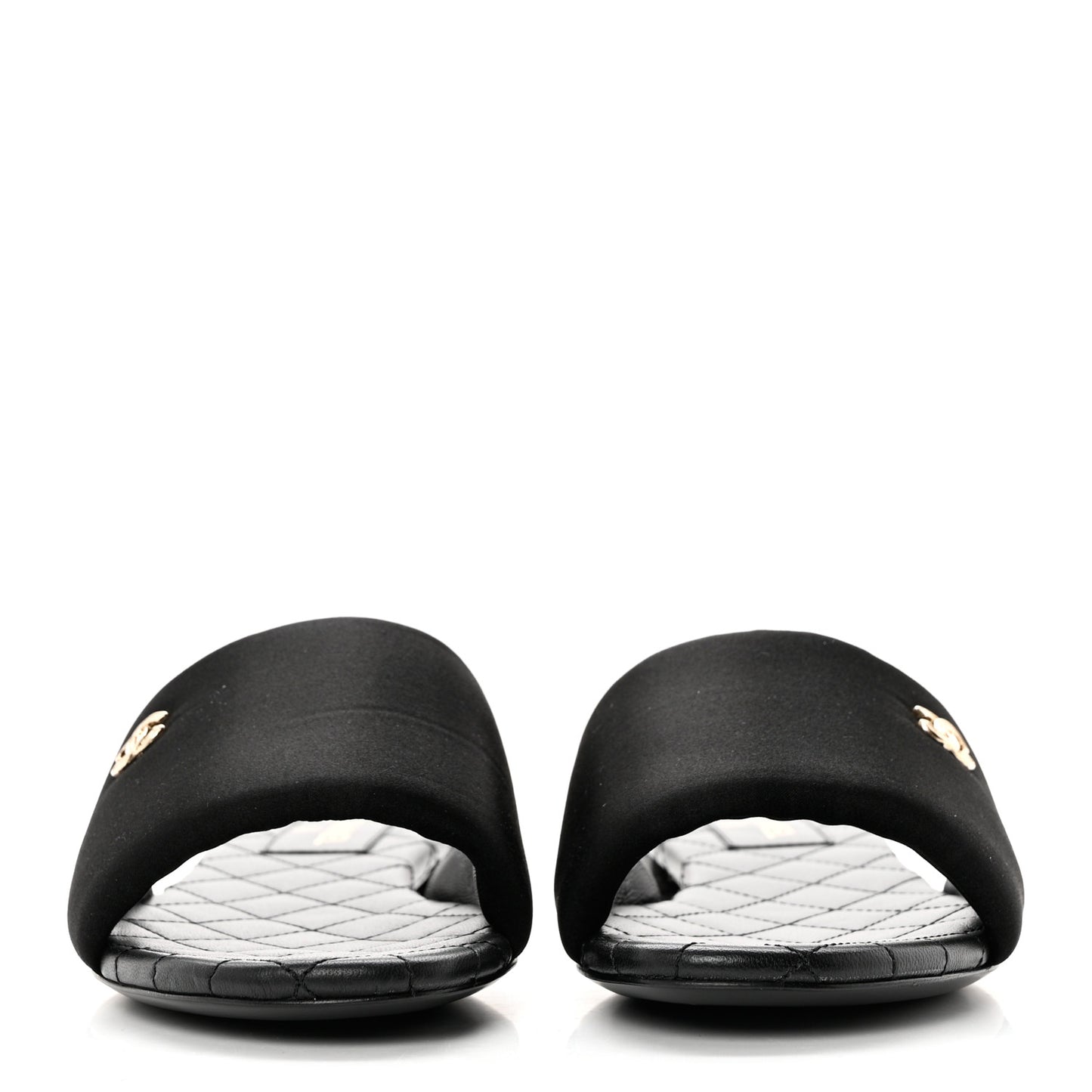 Satin Mule Sandals 38.5 Black