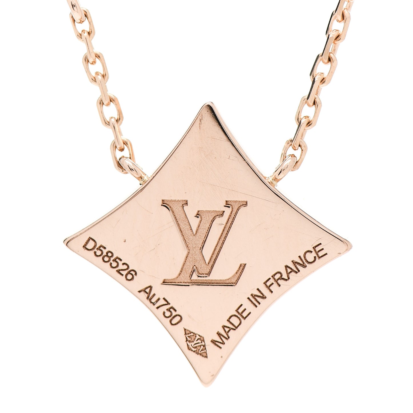 18K Pink Gold Diamond Pink Mother of Pearl Color Blossom BB Star Pendant Necklace