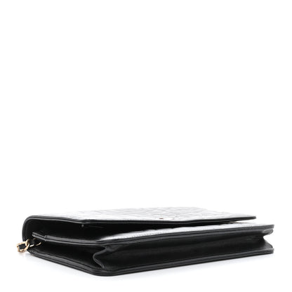 Chanel Lambskin Camellia Embossed Wallet on Chain WOC Black 4 of 12