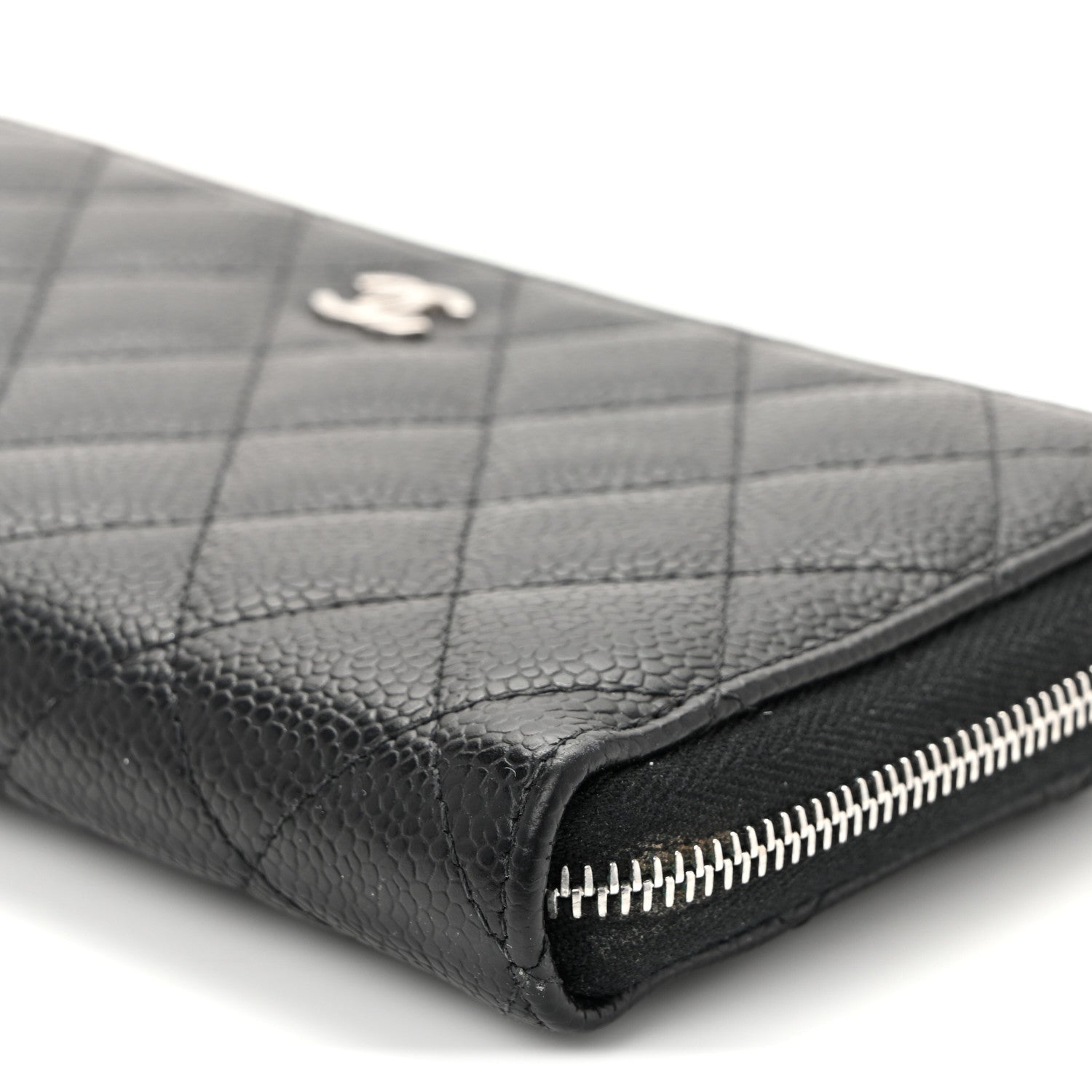 Chanel Caviar Quilted Large Gusset Zip Around Wallet Black 11 of 12