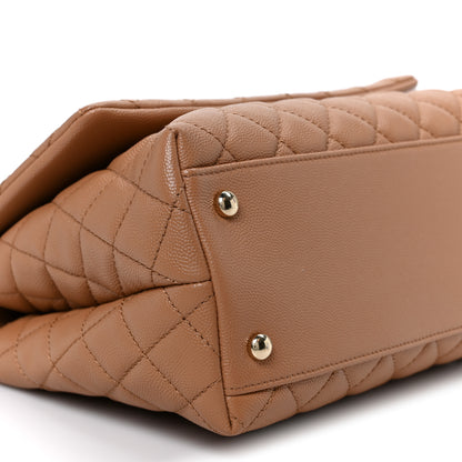 Chanel Caviar Quilted Small Coco Handle Flap Brown 9 of 10