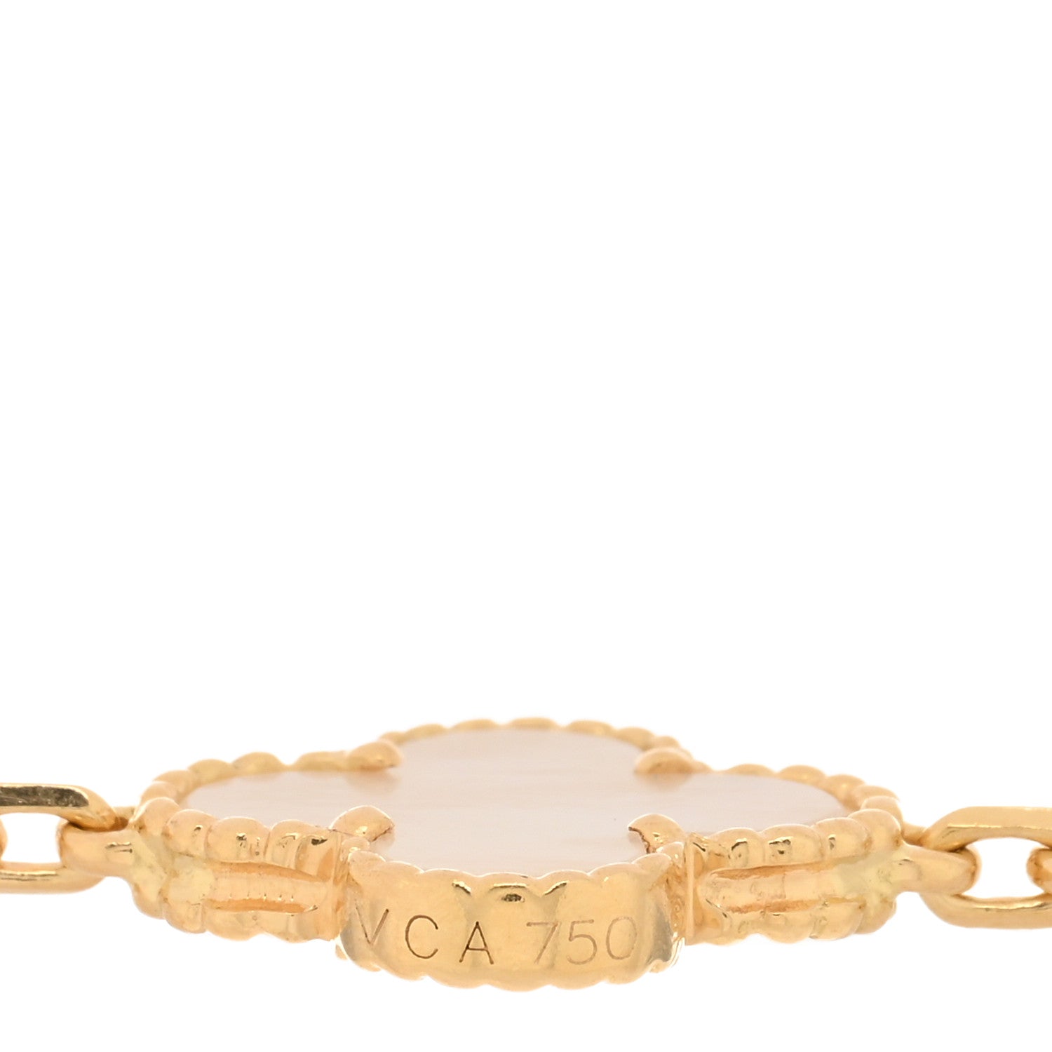 Van Cleef & Arpels 18K Yellow Gold Mother of Pearl 10 Motifs Vintage Alhambra Necklace 4 of 4