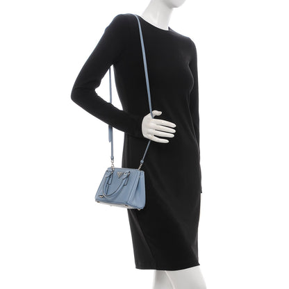 Prada Saffiano Mini Galleria Double Zip Tote Astrale 2 of 8