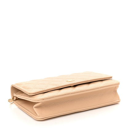 Chanel Caviar Quilted Wallet On Chain WOC Beige 4 of 10