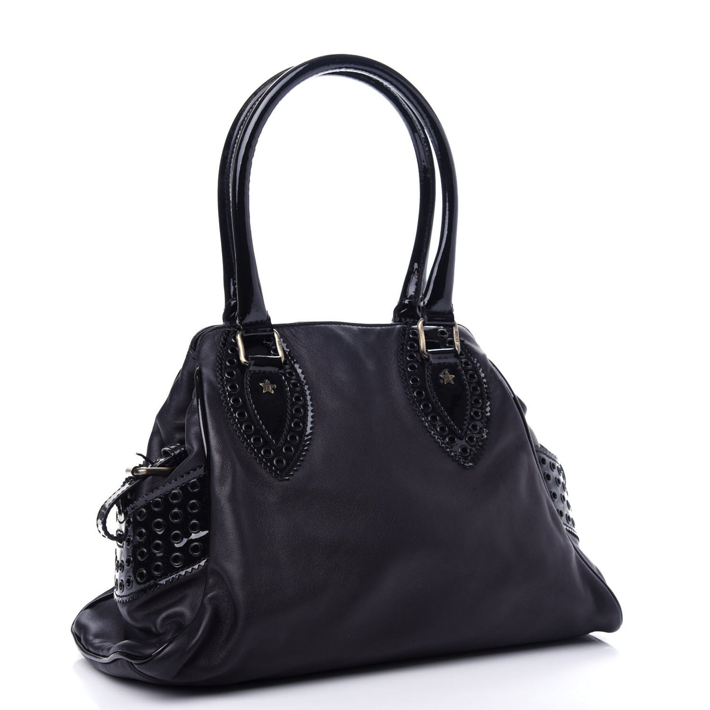Nappa Patent Grommet Bag De Jour Black