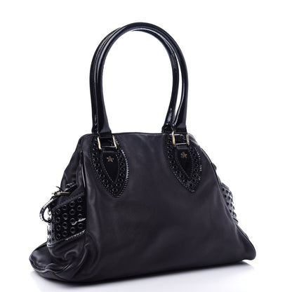 Fendi Nappa Patent Grommet Bag De Jour Black 3 of 11