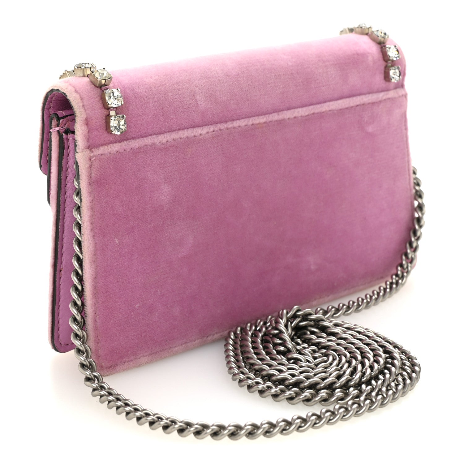 Gucci Velvet Crystal Super Mini Dionysus Shoulder Bag Malva 3 of 9