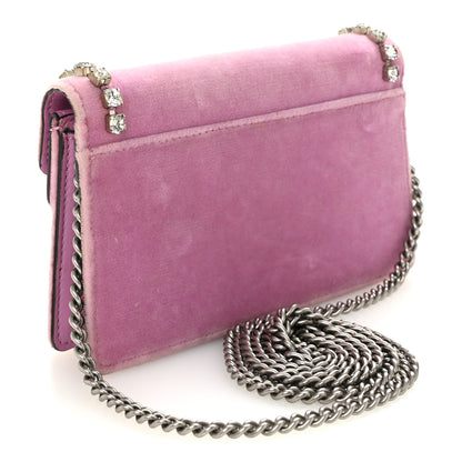 Gucci Velvet Crystal Super Mini Dionysus Shoulder Bag Malva 3 of 9
