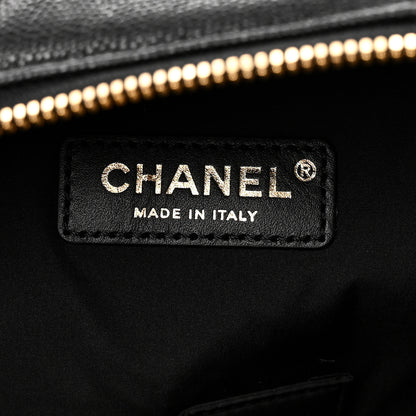 Chanel Shiny Grained Calfskin Quilted Travel Bowling Bag Black 6 of 10