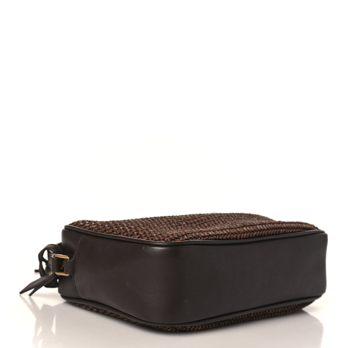 Raffia Canvas Monogram Lou Camera Bag Dark Chocolate