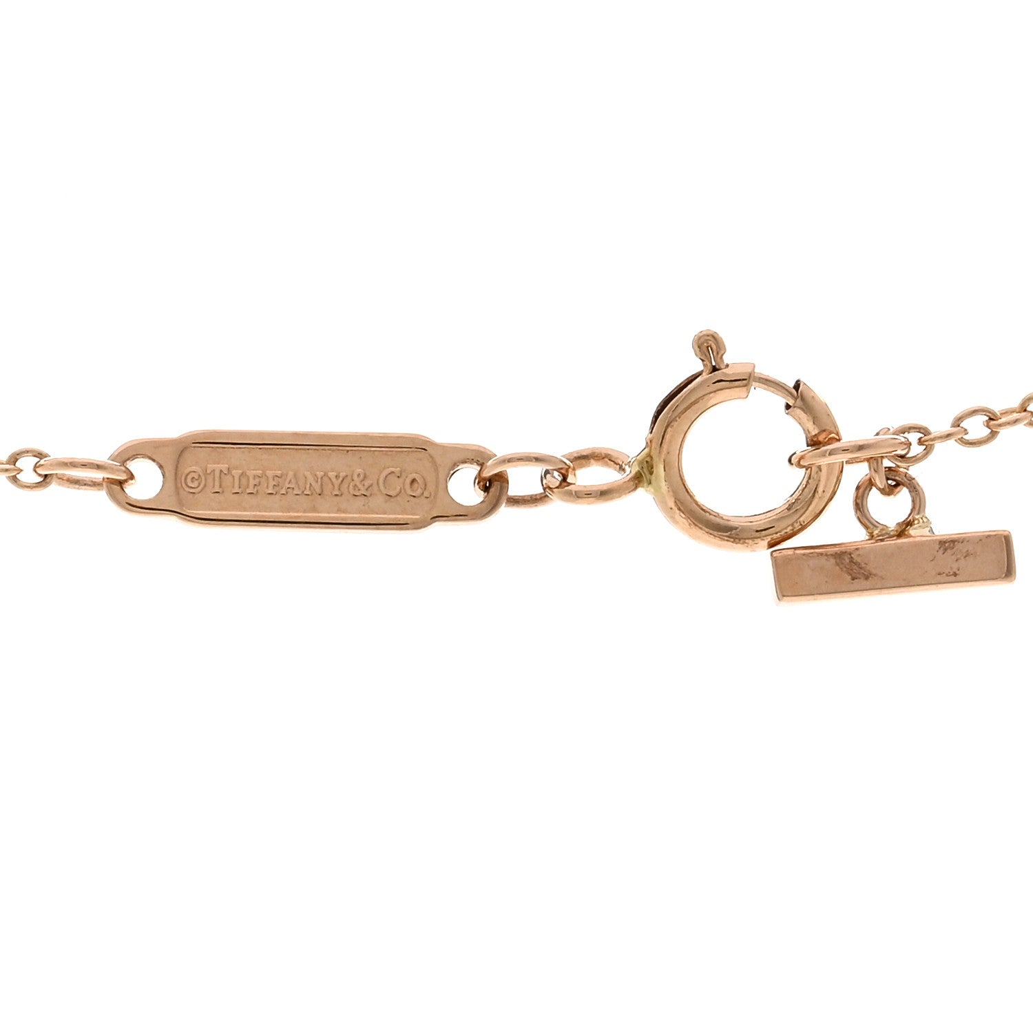 Tiffany 18K Rose Gold Diamond Mini T Smile Pendant Necklace 5 of 6