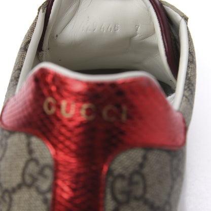 Gucci GG Supreme Monogram Ayers Mens New Ace Low-Top Sneaker 7 Beige Red 8 of 8