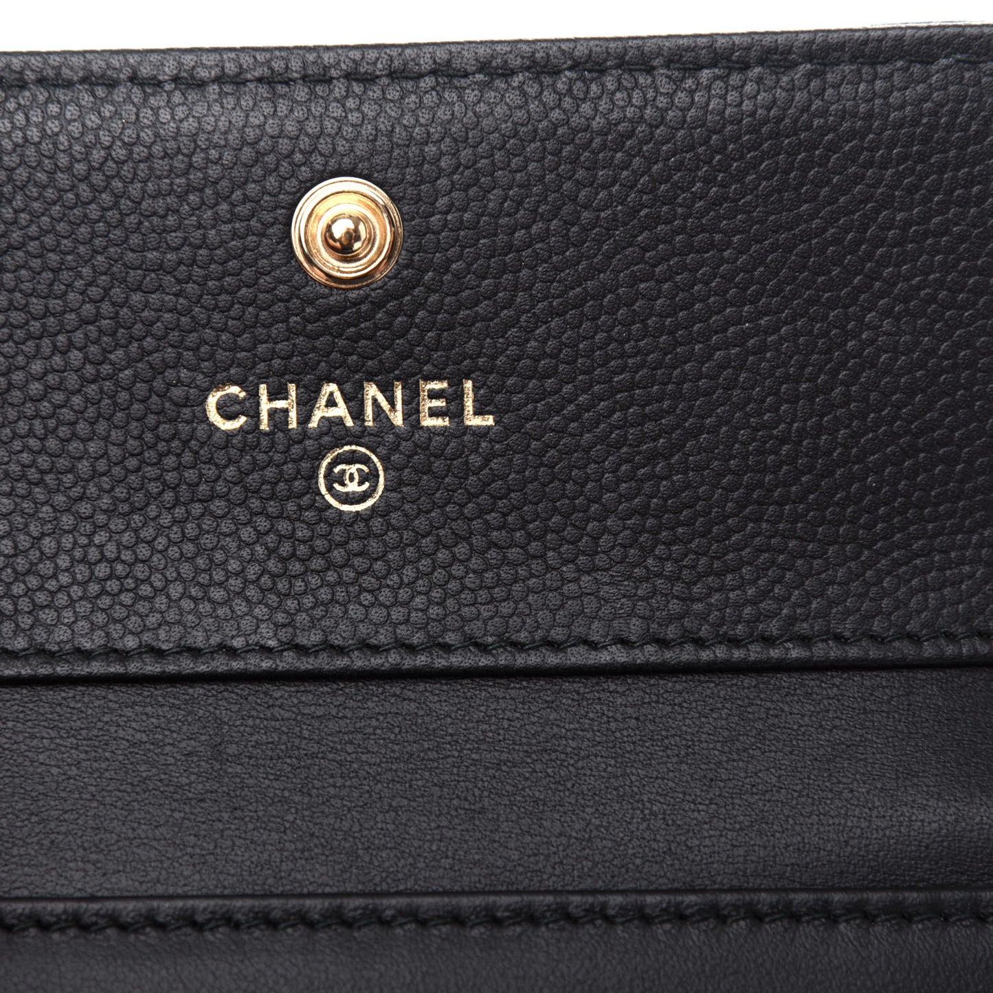 Caviar Quilted Compact Boy Wallet Black