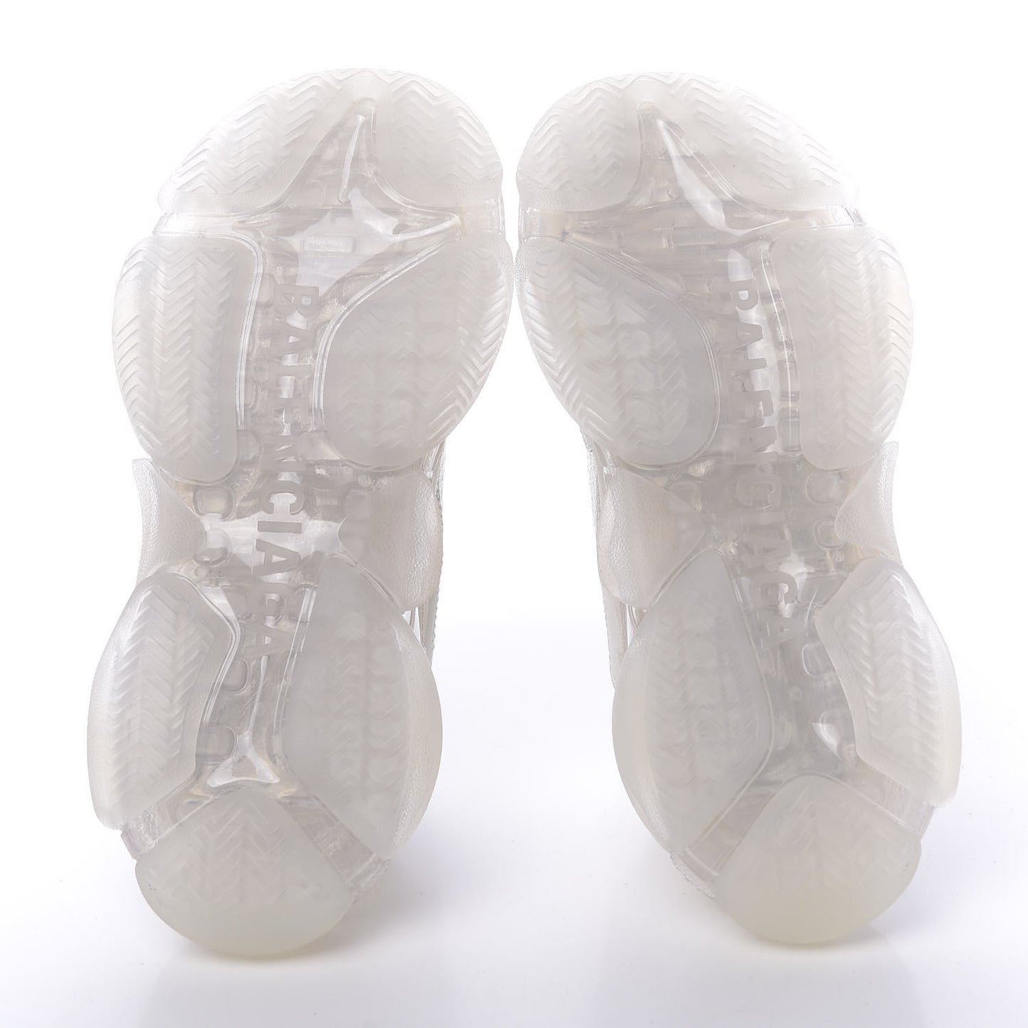 Fabric Mesh Clear Sole Womens Triple S Sneakers 36 White