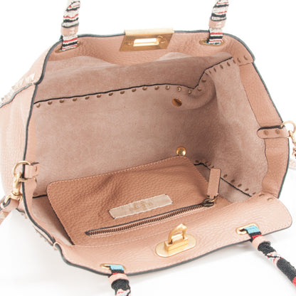 Valentino Garavani Pebbled Calfskin Beaded Small Rockstud Tote Nude 5 of 7