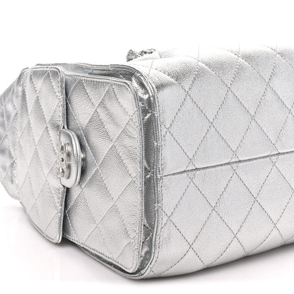 Chanel Metallic Caviar Quilted Small Chanel 25 Handbag Silver 9 of 10