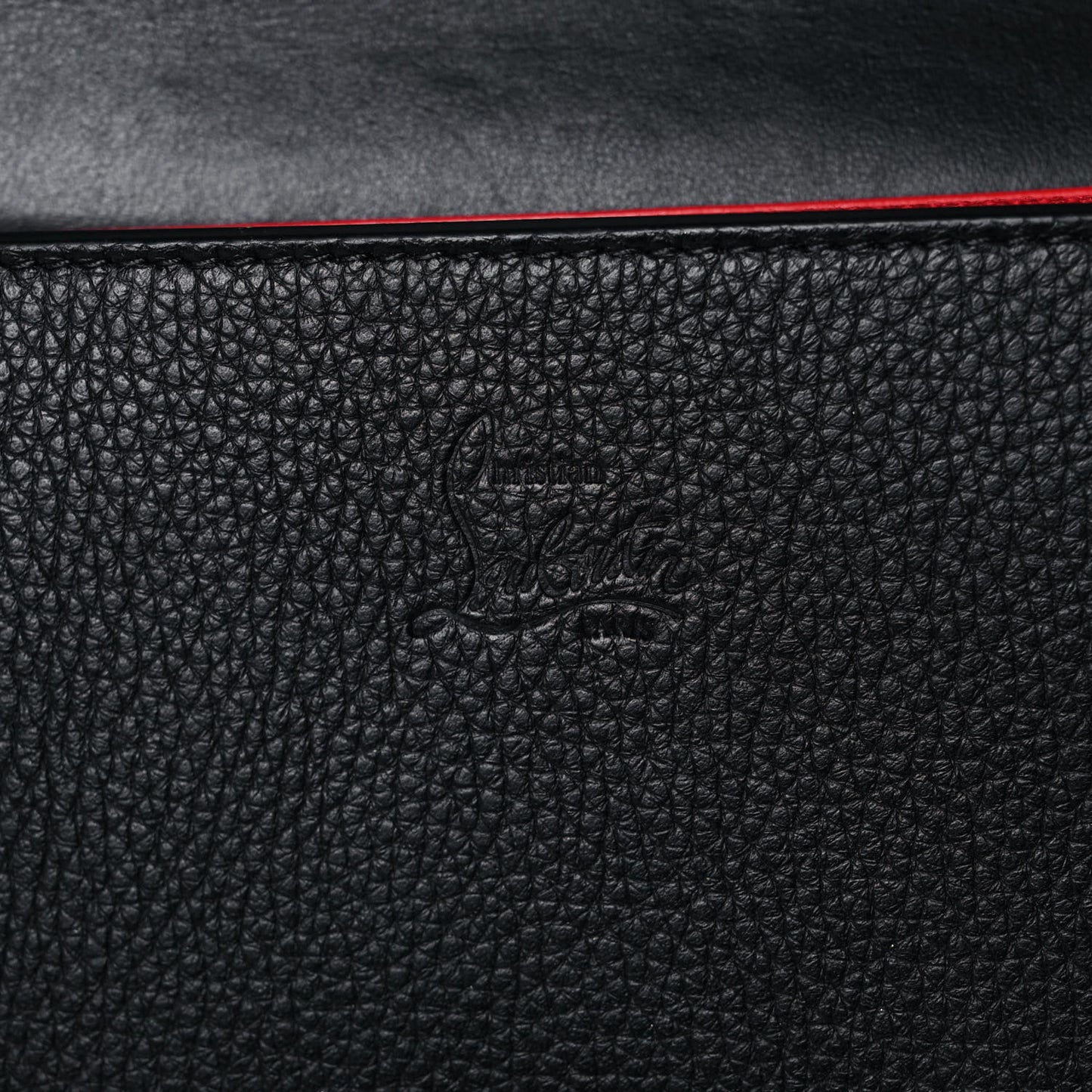 Grained Calfskin Spikes Loubinthesky Paloma Wallet On Chain Black Multimetal