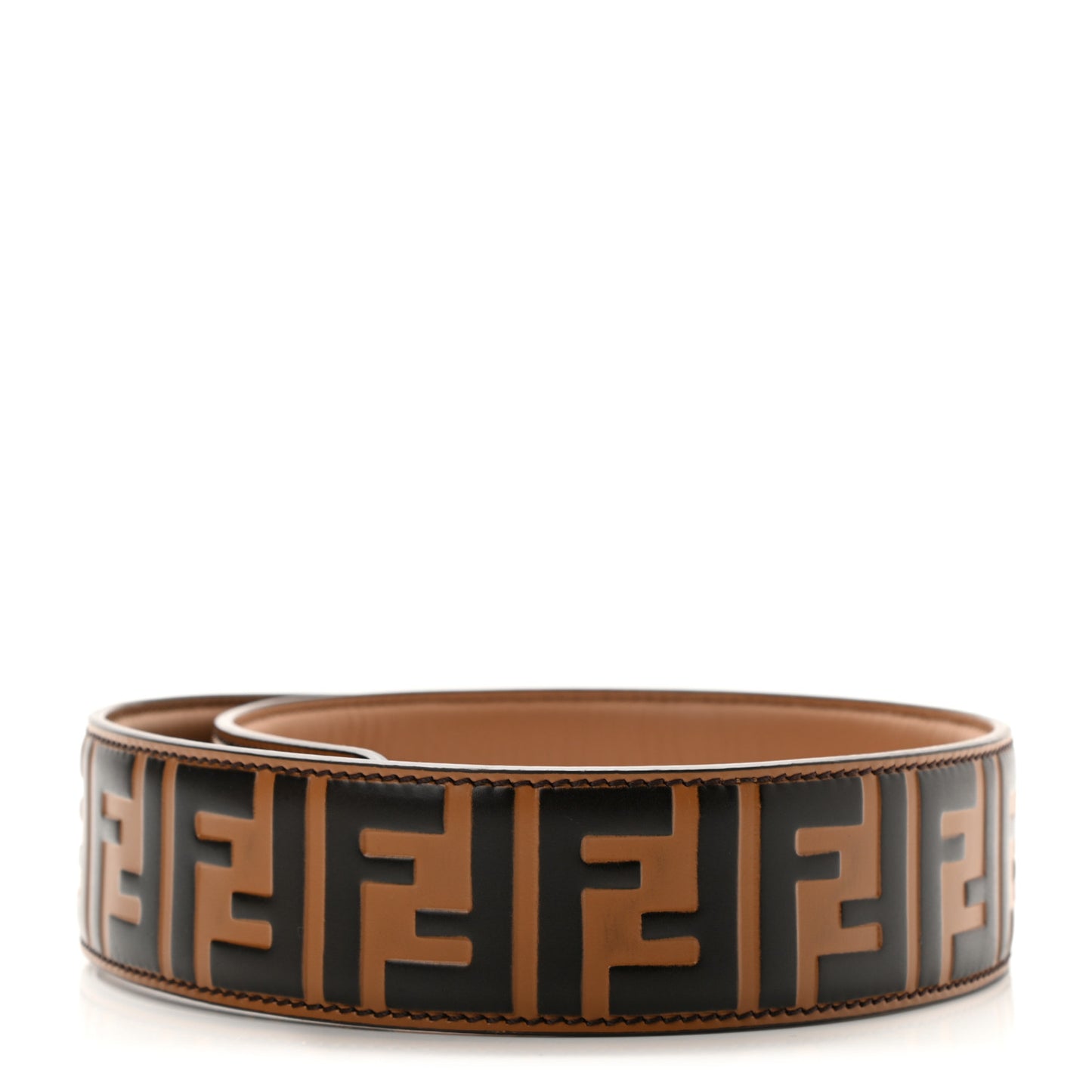 Calfskin FF 1974 Embossed Strap You Tobacco Black