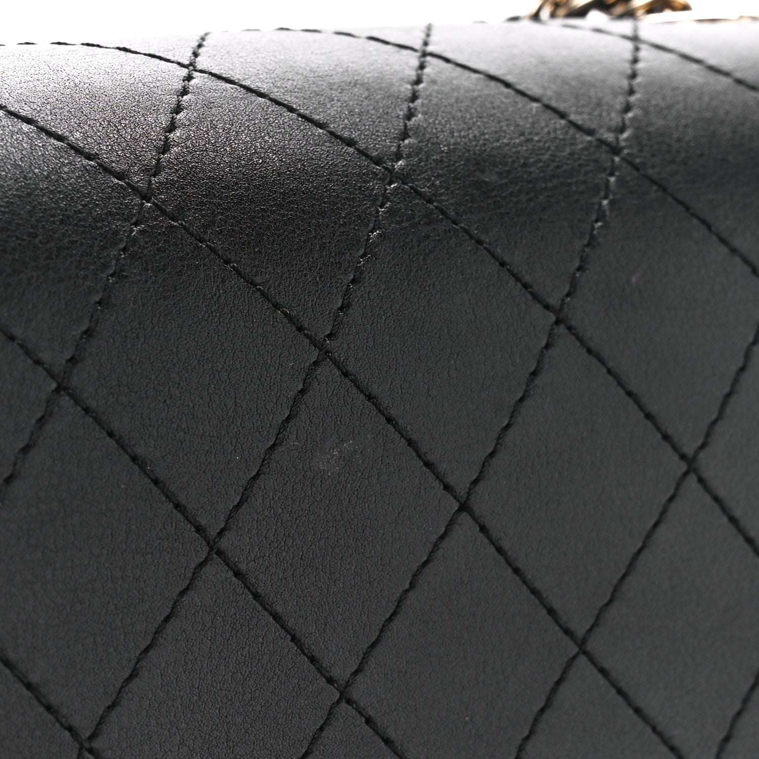 Chanel Calfskin Stitched Medium Covered CC Flap Bag Black 14 of 15