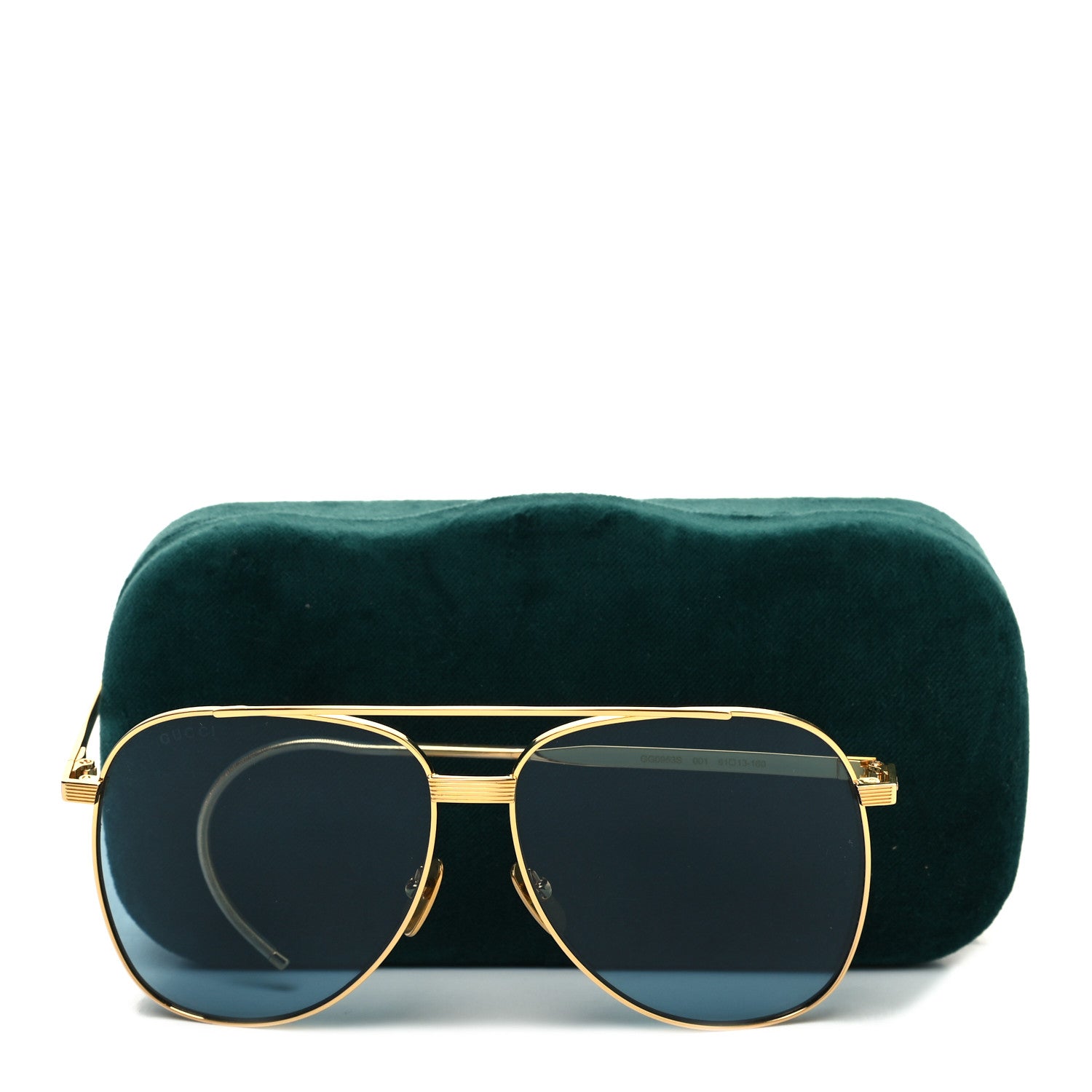 Gucci Aviator Sunglasses GG0953S Gold Light Blue 9 of 9
