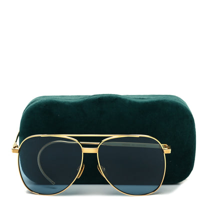 Gucci Aviator Sunglasses GG0953S Gold Light Blue 9 of 9